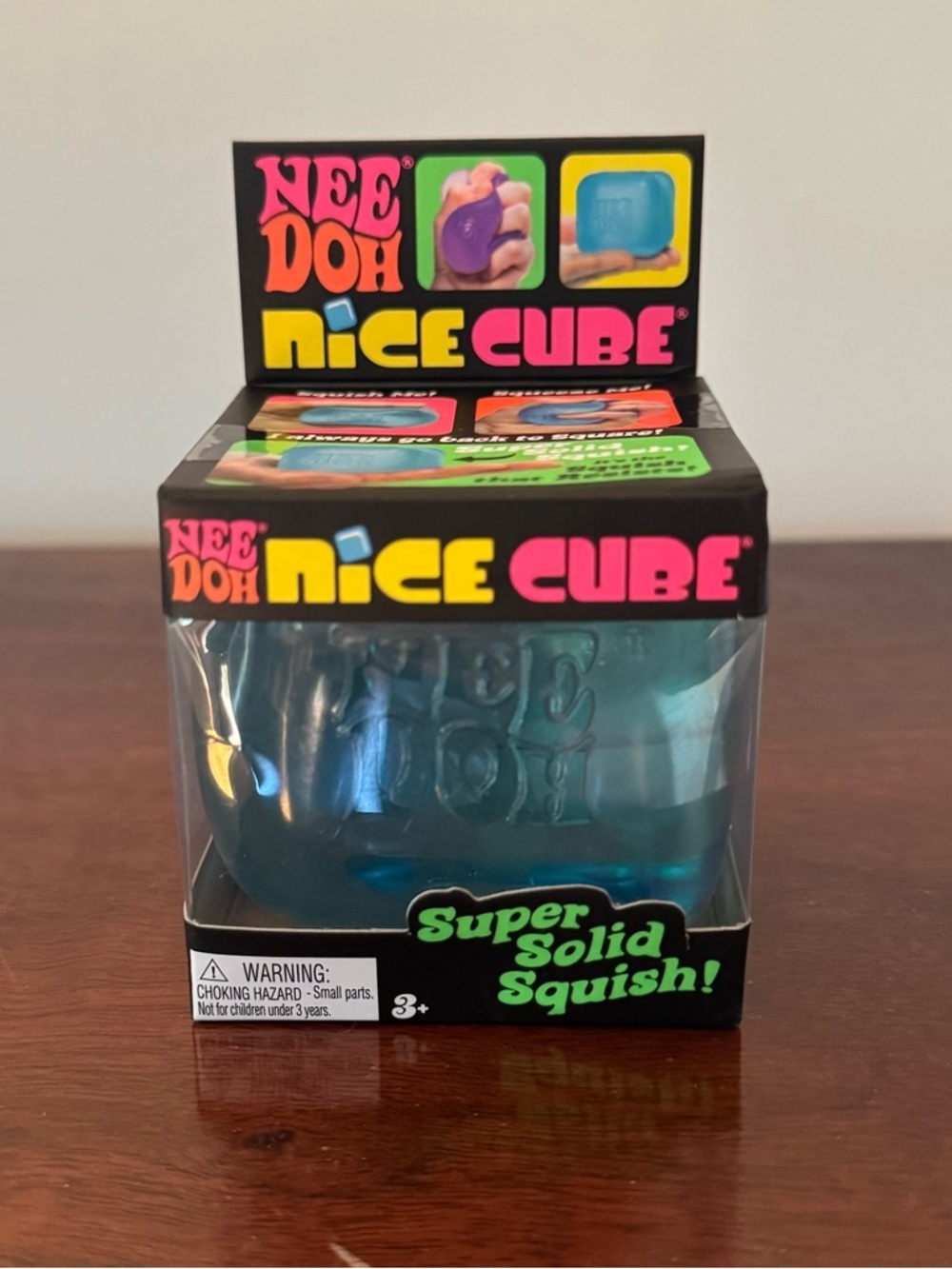 Nee Doh Nice Cube Teal Blue Toy Fidget Super Solid Squish Blue NEW Fast Ship